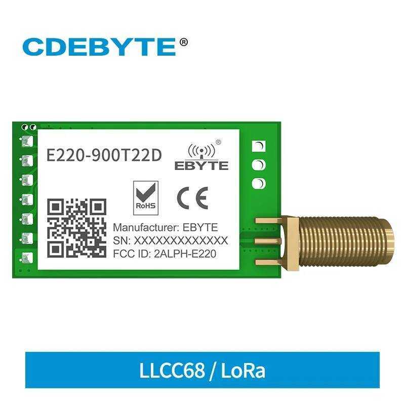 LoRa โมดูลไร้สาย 868MHz 915MHz LLCC68 22dBm ระยะไกล 5 กม. CDEBYTE E220-900T22D SMA-K UART RSSI เครื่
