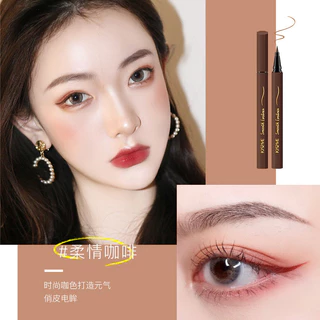🔥 Qishimei Fine Tip Eyeliner Pen สีดําสีน้ําตาลกันน้ํา Sweatproof Smudge-proof Beginner Hard Tip Eyeliner Liquid Pen