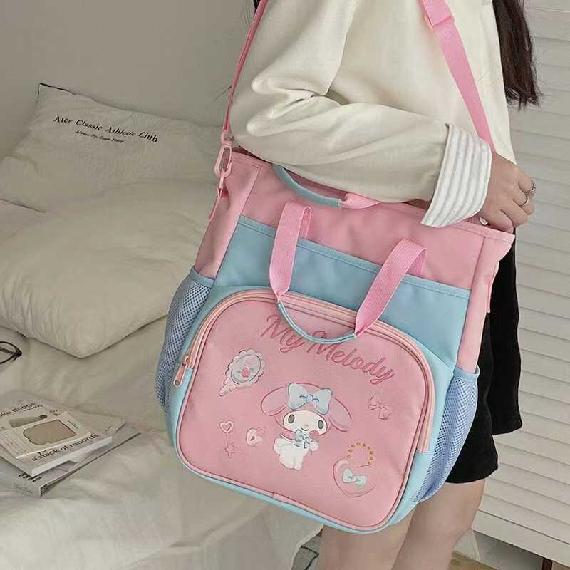 Sanrio ของแท้กระเป๋าสะพายเด็กผู้หญิงน่ารักการ์ตูน Messenger Bag Tuition Tote Bag Mommy Bag Tuition B