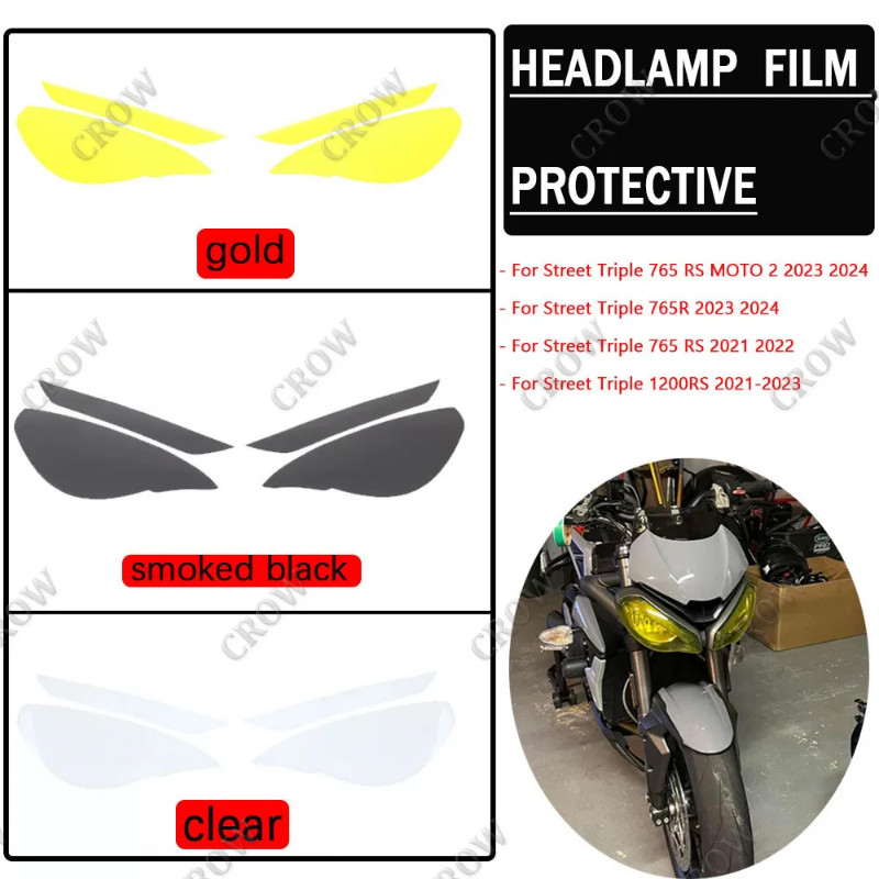 Motorcycle Headlight Film Protective Film Sticker Headlamp Protective Film For Street Triple 765 RS
