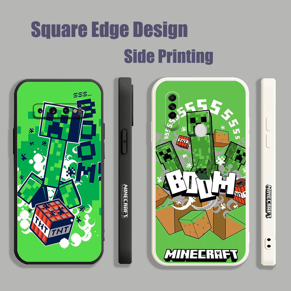 ปลอกสําหรับ Huawei Y6p Y7 2019 Y7A Y6 Pro 3i 7i 8i 50 Lite Nova 5T Y9s Minecraft การ์ตูนตลกออกแบบสีเ
