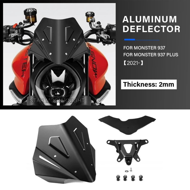 Motorcycle Windshield For DUCATI MONSTER 937 Plus 2021 - Accessories MONSTER937 CNC Aluminum Windsc
