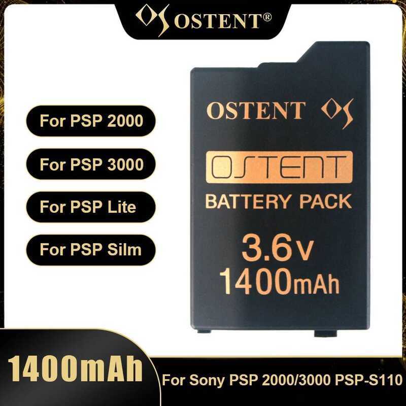 OSTENT แบตเตอรี่ลิเธียมแบบชาร์จได้ 3.6V 1400mAh 1800mAh ความจุจริงสำหรับ Sony PSP 2000/3000 PSP-S110