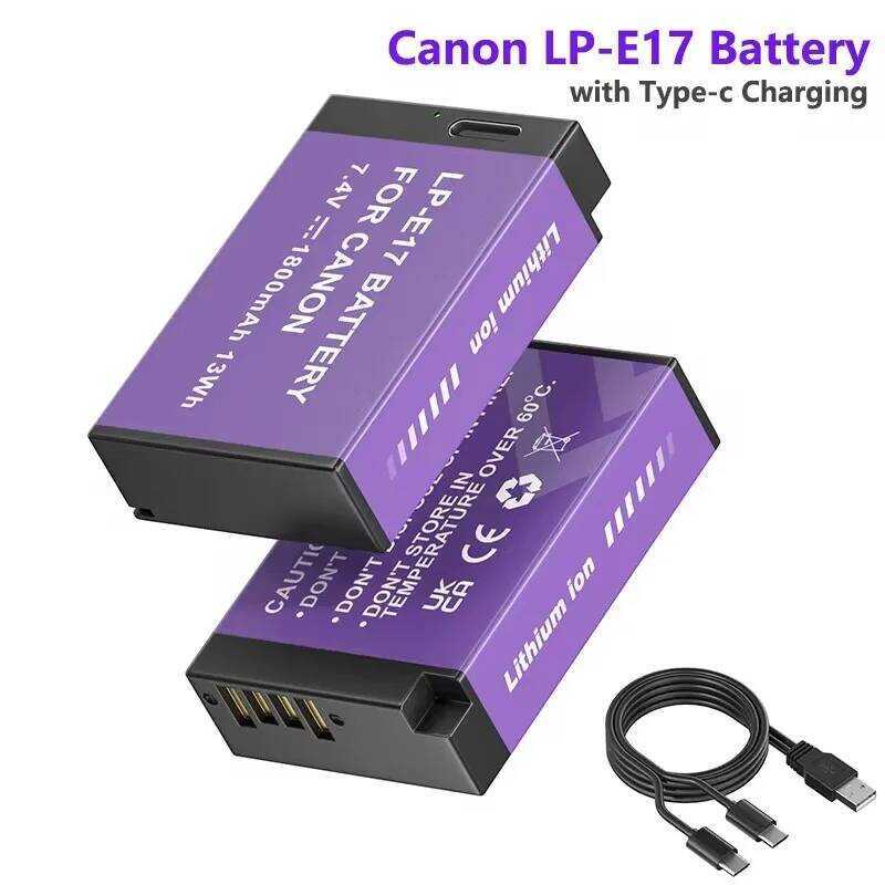 PALO แบตเตอรี่ LP E17 LP-E17 พร้อมช่องต่อ Type-C สำหรับ Canon SL2 SL3 RP 200 250D M3 M5 M6 750D 760D