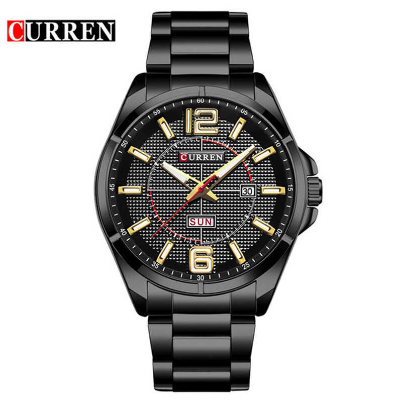 Karien CURREN8271 Mens Steel Band Casual Quartz Watch Waterproof Calendar Watch Mens Steel Band Watc