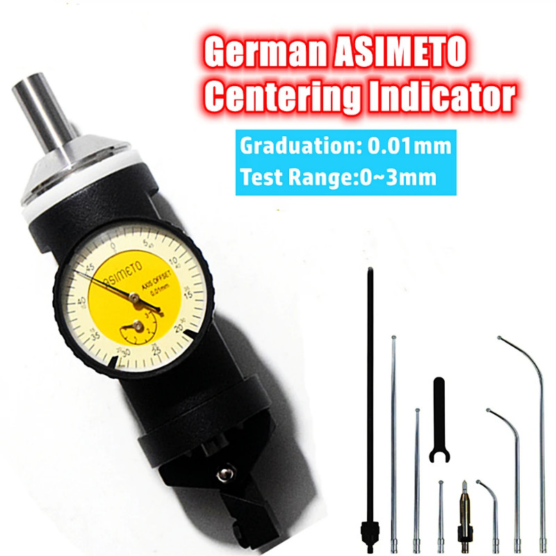 German 0~3mm Centering Indicator Coaxial Centering Dial Tester Center Edge Finder Milling Tool 0.01