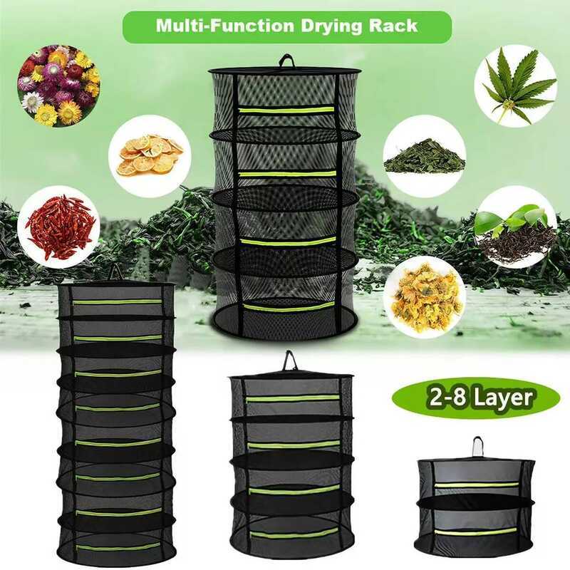 C 2/4/6/8 Layer Herb Drying Rack Net For Vegetables Wer Plant Mesh Drying Net Bud Dryer Hanging Rac