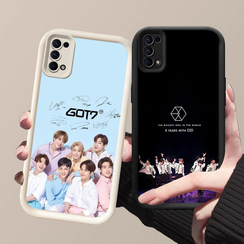 HK-17 EXO ปลอกกันกระแทกสําหรับซิลิโคนสีดําและสีขาว OPPO Realme Reno ค้นหา Narzo N63 A5i X3 6 4 5 C65