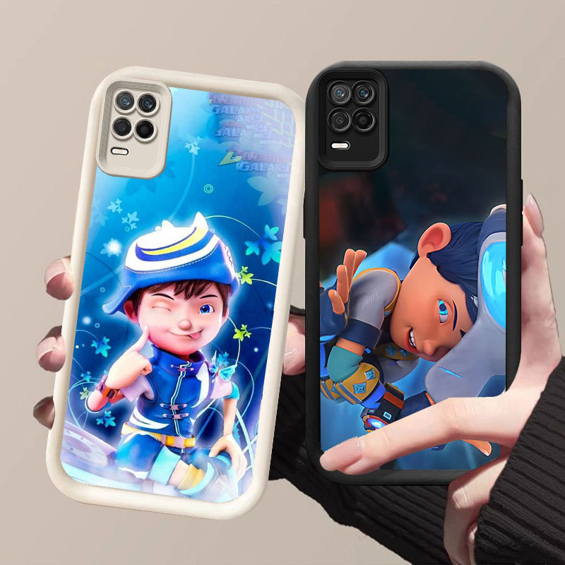 HK-10 Bobiboy ปลอกกันกระแทกสําหรับซิลิโคนสีดําและสีขาว OPPO Realme Narzo Q3 30 8 8S V13 A54 Pro 5G