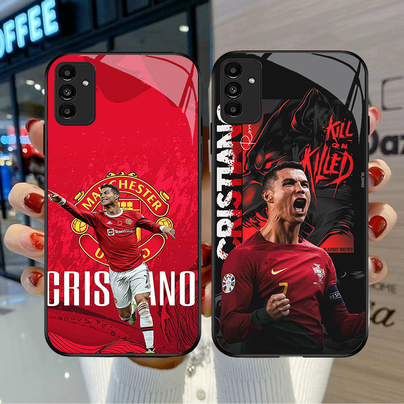 SD-37 CR7 Ronaldo HD Glass Casing สําหรับ Samsung A05S A35 A55 A24 A14 A15 A04S A34 A25 M15 A54 S21 
