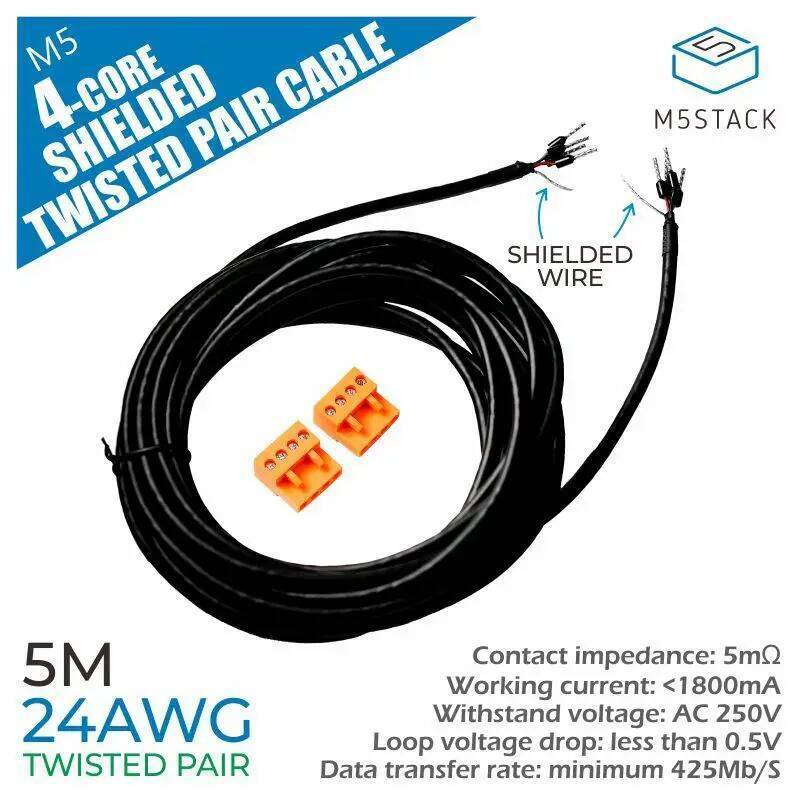 โปรโมชั่นจํากัดเวลา M5Stack Official 24AWG 4-Core Shielded Twisted Couple Cable