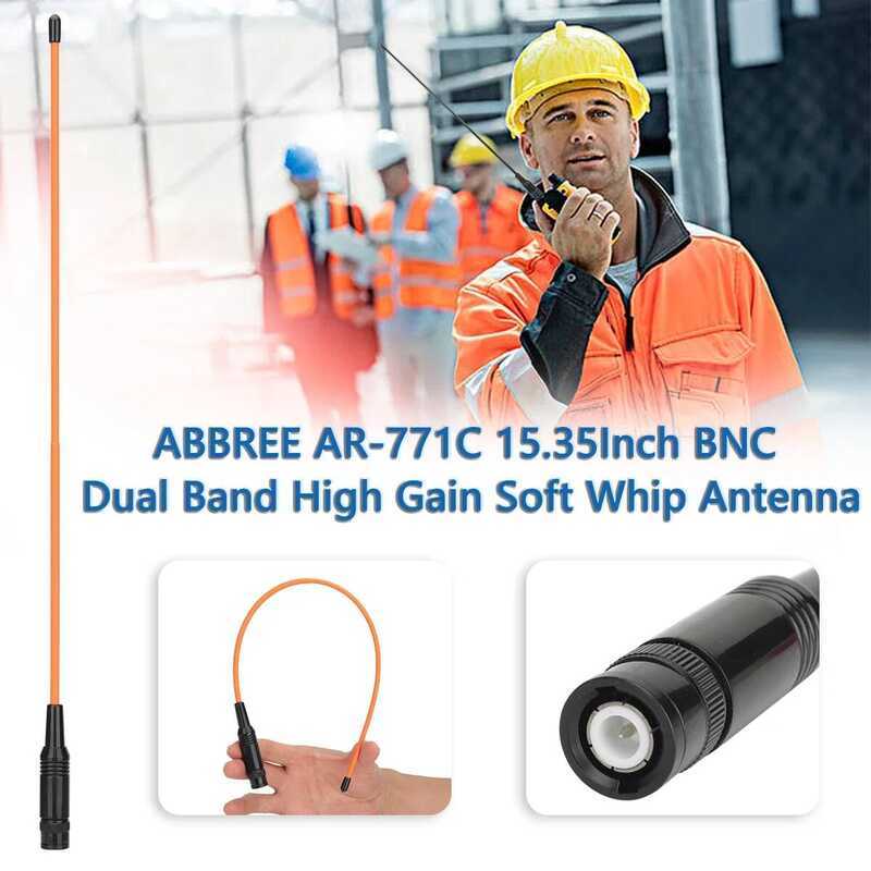 ▥  Ar-771C Bnc144/430Mhz Dual Band เสาอากาศแบบยืดหยุ่นสําหรับ Walkie Talkie Ic-V85 F3s Ht