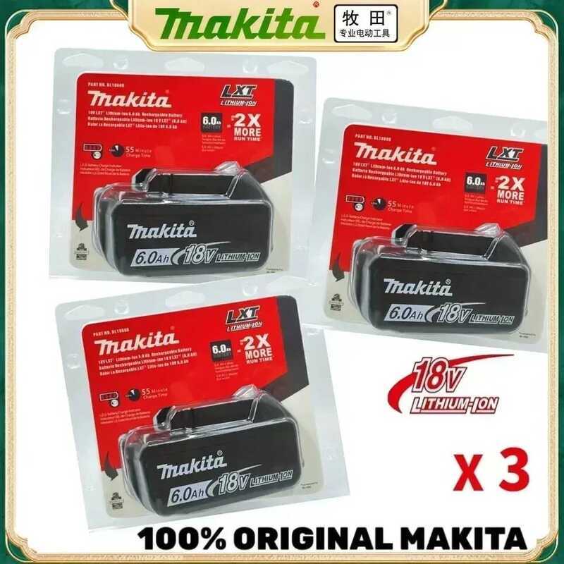 18V แบตเตอรี่เครื่องมือไฟฟ้า 6.0Ah ชาร์จใหม่ได้ 100% สำหรับ Makita BL1830 BL1830B BL1840 BL1840B BL1