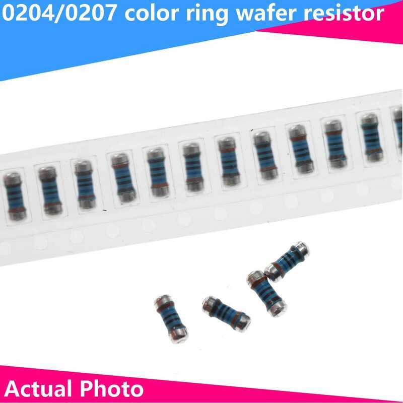 ชิ้น 20 0204 0207 วงแหวนสี SMD ตัวต้านทานเวเฟอร์ 1R 2R 1.5 4.7 10 15 22 27 47 100 220 โอห์ม 1K 2K 4.