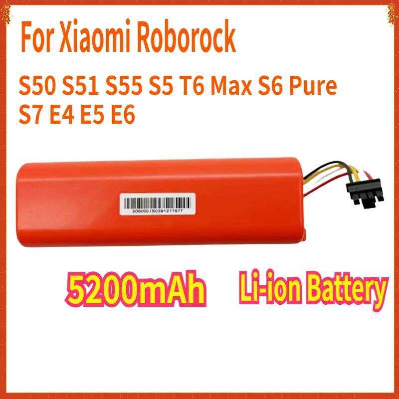 Xiaomi สำหรับแบตเตอรี่ลิเธียมไอออน Roborock ทดแทนสำหรับ S50 S51 S55 S5 T6 Max S6 Pure S7 E4 E5 E6 เค