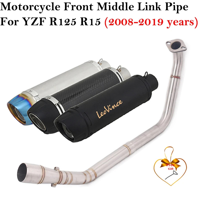 For Yamaha YZF R125 R15 V3 R15 MT125 2008 - 2019 Motorcycle Systems Exhaust Muffler Front Mid Link