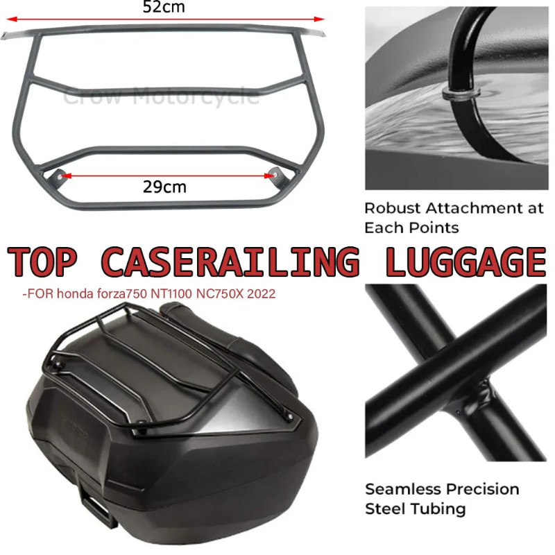 FOR HONDA NT1100 NT 1100 NC750X NC 750X 2022 NEW Motorcycle Black Luggage Rack Rail Tour Pack Carri