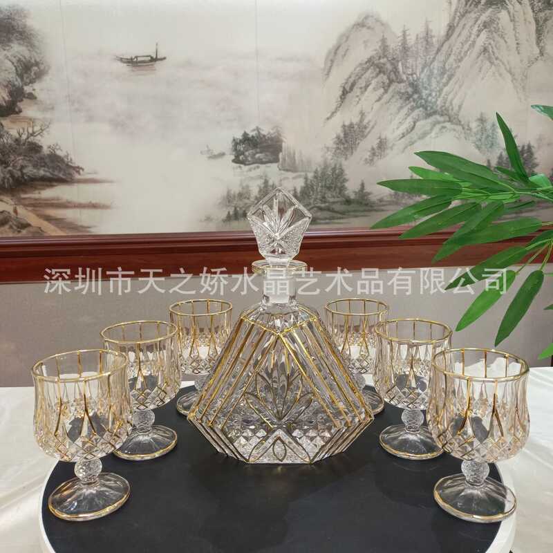 แก้วคริสตัลสไตล์ Western Wine Set Human Head Horse XO Ma Daddy Louis Thirteen Wine Glass