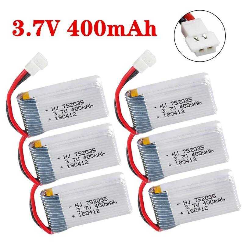 400mAh แบตเตอรี่ลิโพ 30C สำหรับ X4 H107 H31 KY101 E33C E33 U816A V252 H6C RC ควอดคอปเตอร์ โดรน อะไหล