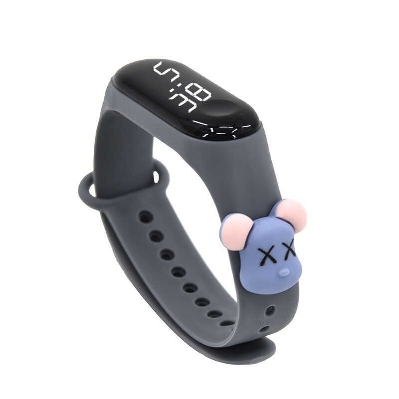 Kuaishou LED นักเรียน Luminous Touch อิเล็กทรอนิกส์กันน้ําเด็กการ์ตูนนาฬิกาตุ๊กตา