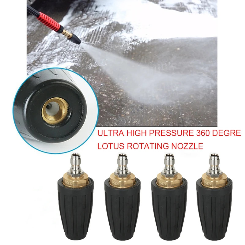 High Pressure Cleaner Brass 360 Rotating Dirt Blaster Turbo Nozzle for High Pressure Car Washers wi