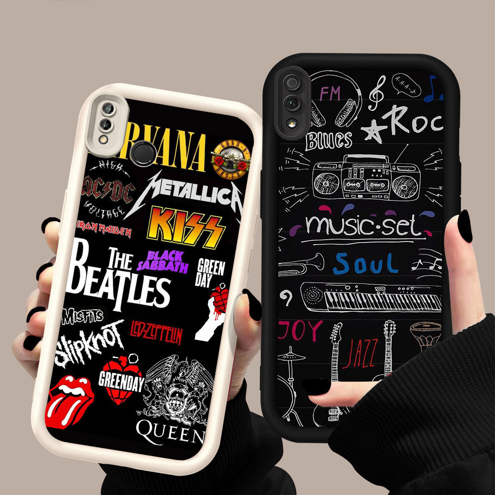 HK-9 Beatles ปลอกกันกระแทกสําหรับซิลิโคนสีดําและสีขาว VIVO Y91i Y66 V9 Y91C Y81 Y81S Y91 Y95 Y93