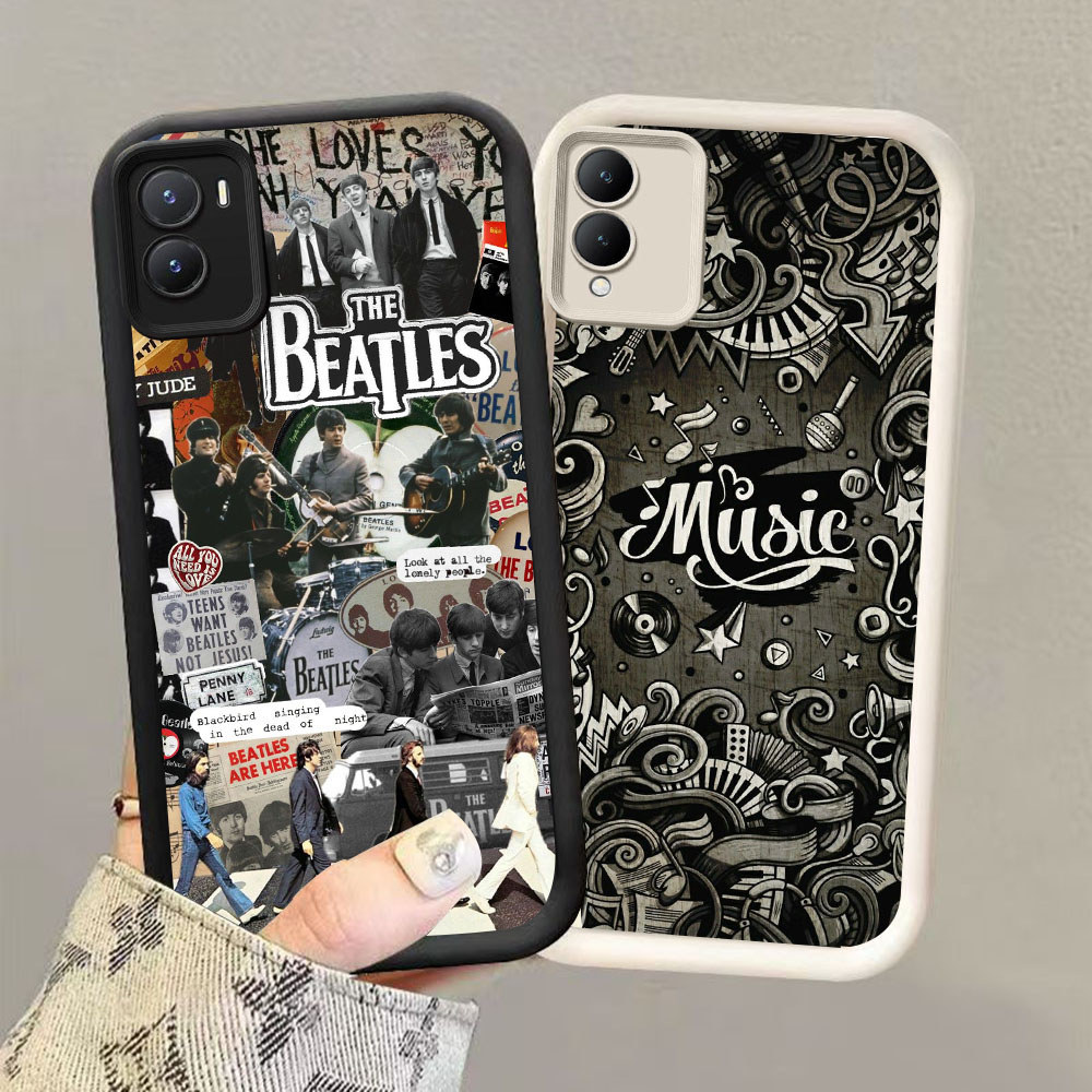 HK-42 Rock Band ปลอกกันกระแทกสําหรับซิลิโคนสีดําและสีขาว VIVO IQOO Y35 Y56 Y28 Z10 Y17S V60 2024 5G