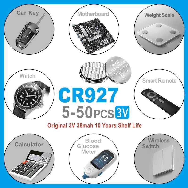 ชิ้น 5-50 แบตเตอรี่ลิเธียม CR927 CR 927 3V DL927 BR927 LM927 ECR927 สำหรับนาฬิกา รีโมทรถยนต์ นาฬิกา