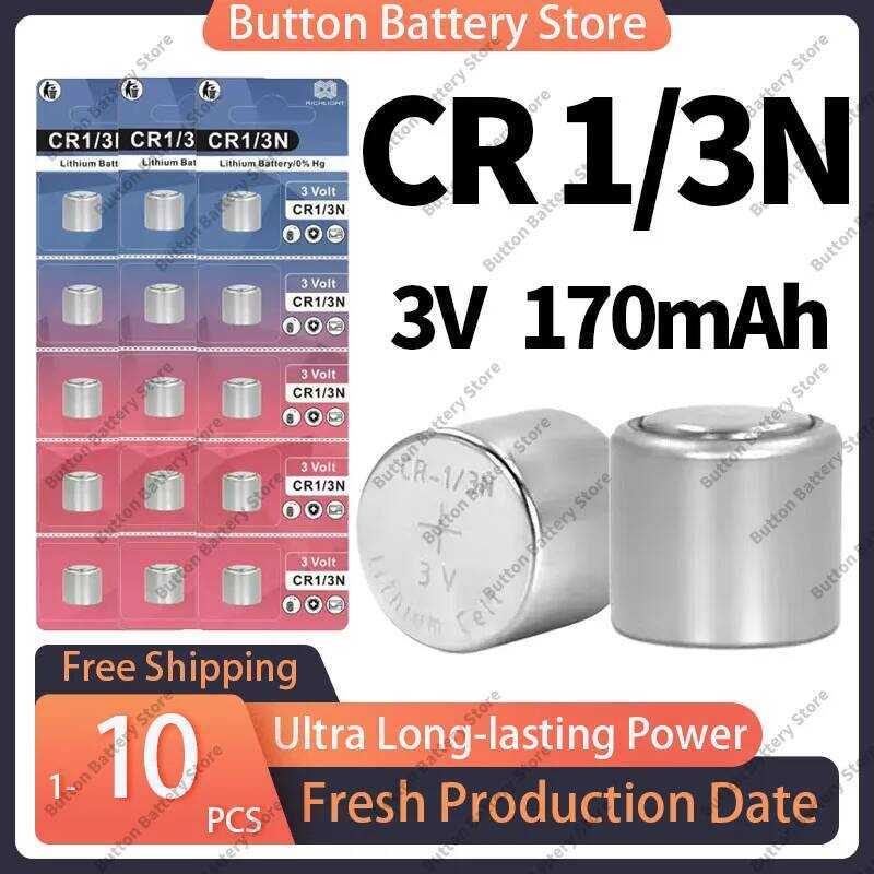 CR1/3N แบตเตอรี่ลิเธียม 3V 170mAh แทนที่ DL-1/3N CR-1/3N / CR13N - สำหรับกล้อง Canon M6 M7, ปลอกคอสุ