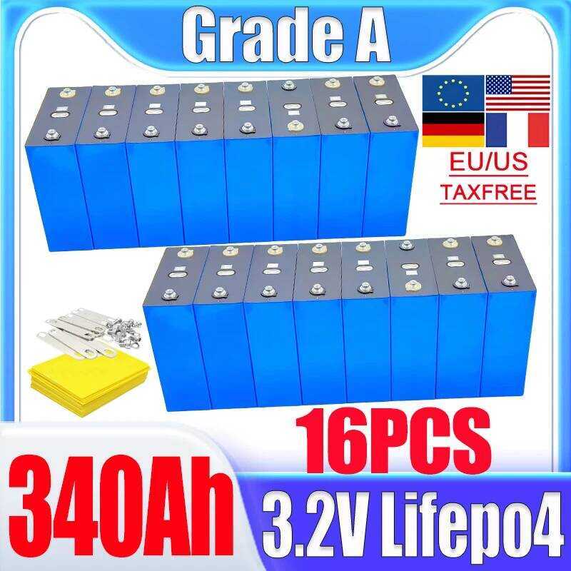 ชิ้น 16 แบตเตอรี่ lifepo4 เกรด A ใหม่ 3.2V 320AH 280AH 340AH 150AH DIY 48V สำหรับ RV เรือ พลังงานแสง
