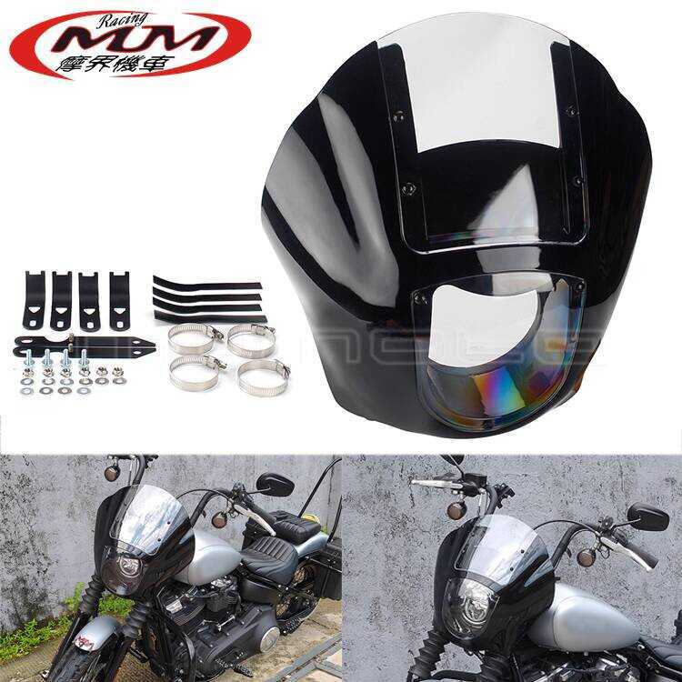 เหมาะสําหรับ Harley Davidson FXR Dinah Soft Tail ชิ้นส่วนดัดแปลงรถจักรยานยนต์ Fairing กระจกกระจก