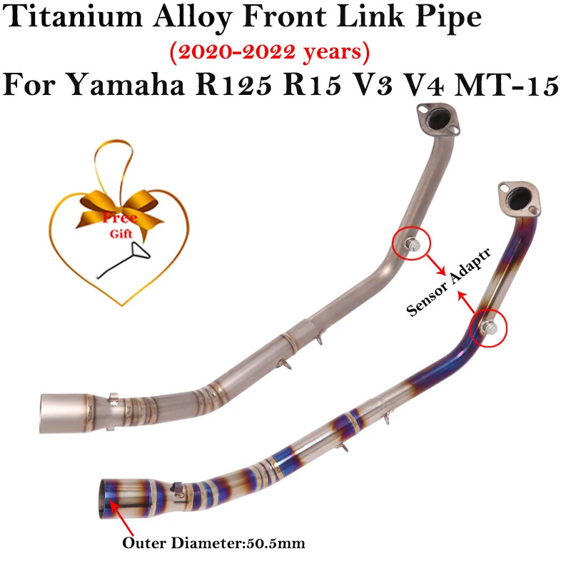 Titanium Alloy For Yamaha YZF R15 V3 V4 MT-15 R125 2020 20201 2022 Modified Mid Front Link Pipe Mot