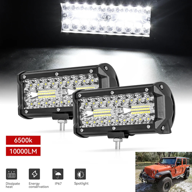 4x4 Off Road LED Light Bar 120W 140W Bright Beam Flood Spotlight Work Light for Car Truck Trailer L