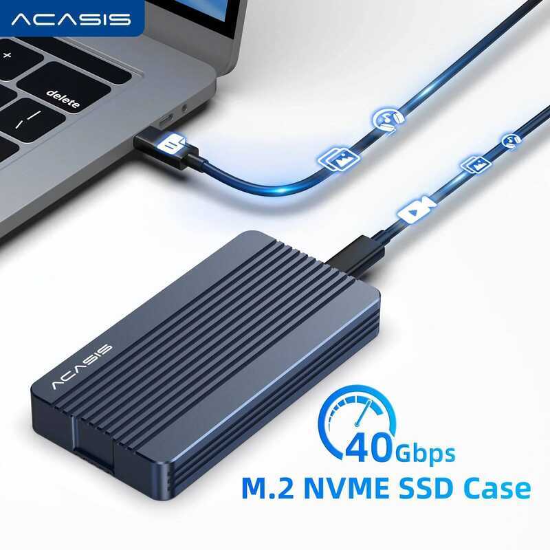 SSD กล่อง Acasis 40Gbps M.2 NVMe สำหรับ iPad Pro ความเร็วการถ่ายโอนข้อมูล 2500-3000MB/S