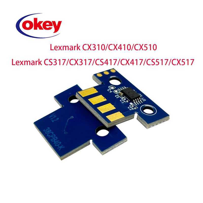 4 ชิปโทนเนอร์ ชิ้น CX310 CX410 CX510 cs310 cs410 cs510 CS317 CX317 สำหรับ Lexmark CS417 CX417 CS517