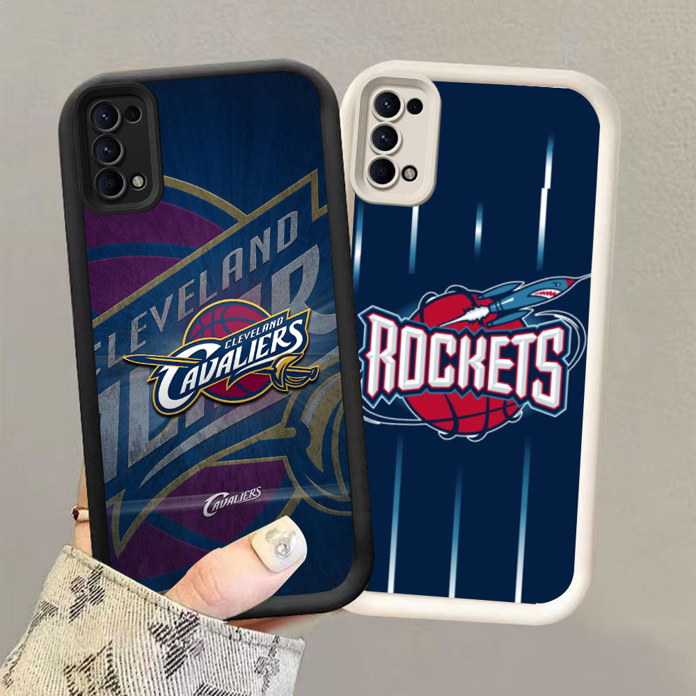 HK-45 Rockets บาสเกตบอล Club ปลอกกันกระแทกสําหรับซิลิโคนสีดําและสีขาว OPPO Realme Reno ค้นหา Narzo N