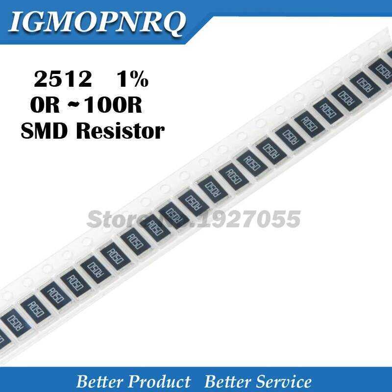 ตัวต้านทานชิป 50ชิ้น SMD 2512 1% 1W 0.1R 0.01R 0.05R 0.001R 0.33R 1R 0R 10R 100R 2W 0.001 0.01 0.1 0