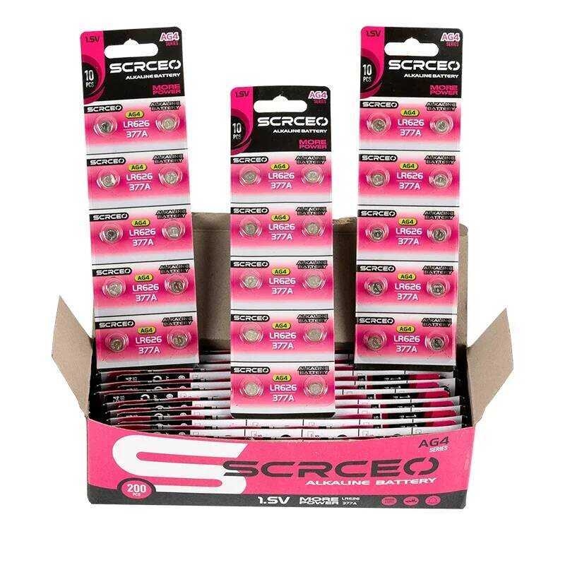 AG4 แบตเตอรี่นาฬิกาอัลคาไลน์คุณภาพสูง LR626 1.55V 377 SR626 177 626A 377A CX66W สำหรับของเล่น เครื่อ