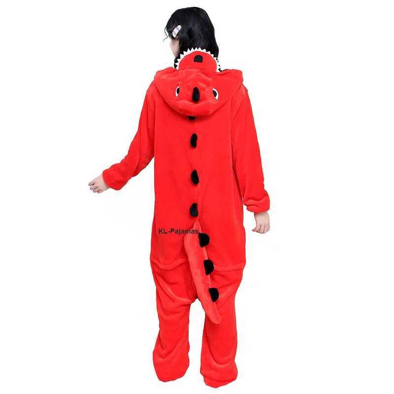 C Adults Kids Animal Kigurumi Onesie Dinosaur Pajamas Set Sleepwear Hooded Halloween Cosplay Costum