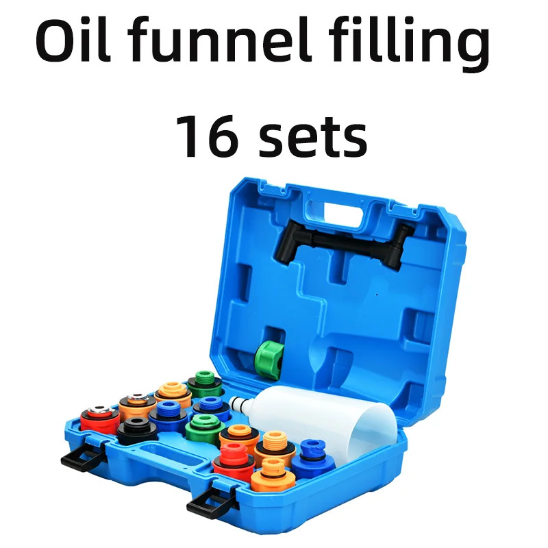 Sixteen sets of automotive engine oil filling funnel oil filling set of oil replacement multifuncti