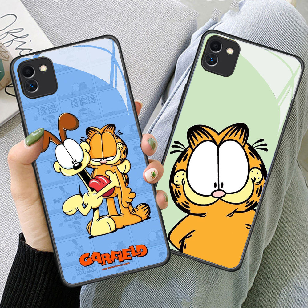TS-58 Garfield HD Glass Casing สําหรับ Samsung A03 A04 A05 M04 F04 A04E Core