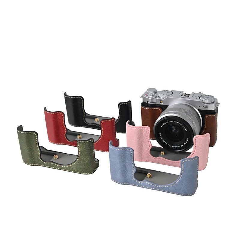 กระเป๋ากล้อง Fuji XM5 ซองหนังป้องกันกล้อง XM5 เคสกล้อง XM5 สามารถเปลี่ยนแบตเตอรี่ได้โดยตรง