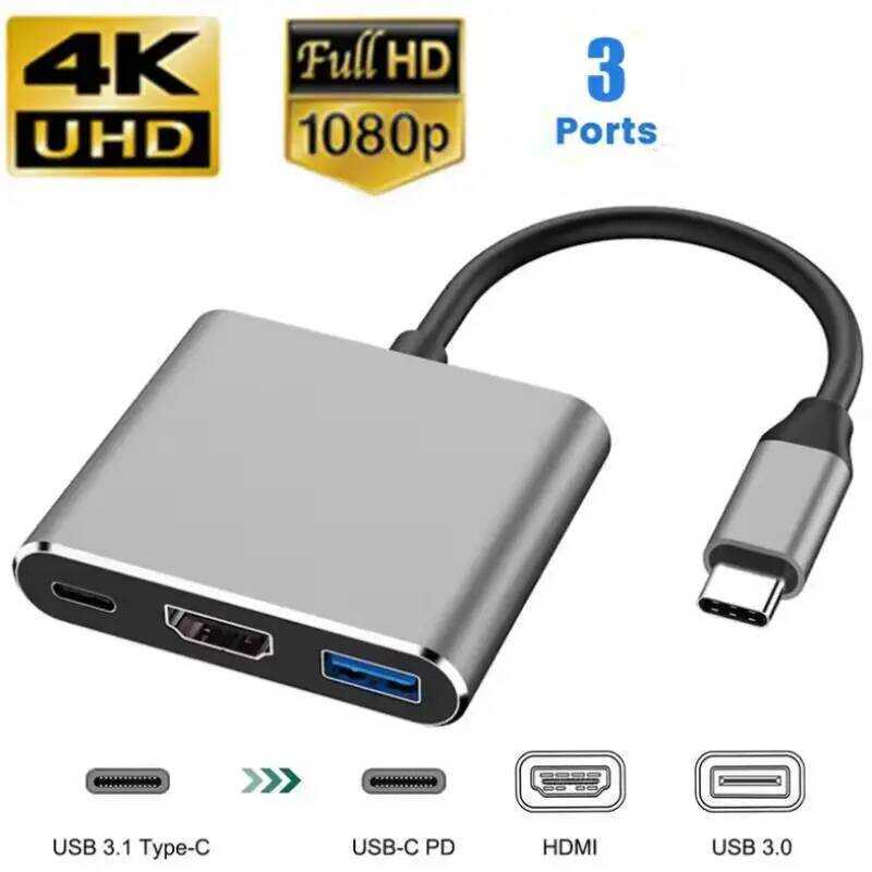 C 3 In 1 Docking Station Usb Hub USB C To Hdmi-Compatible For Book Air Converter Type Mobile Phone