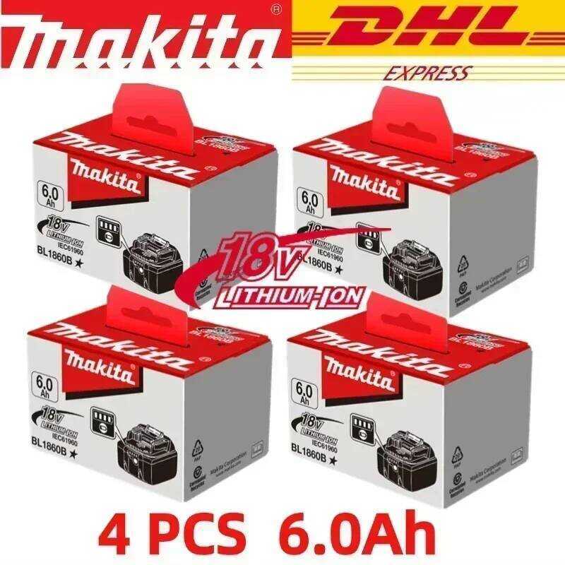 6Ah แบตเตอรี่ลิเธียมแท้ สำหรับ Makita 18V BL1860B BL1840 BL1830B BL1850B BL1850 BL1860 BL1815