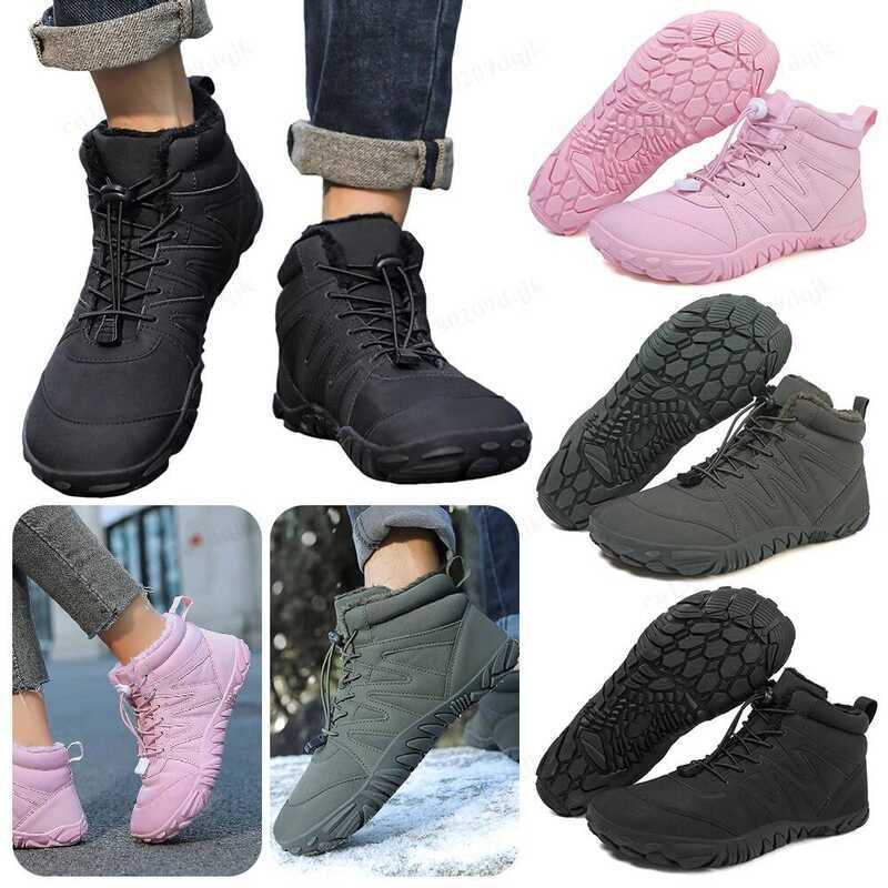 C Barefoot Winter Snow Boots Winter Jogging Sneakers Non Slip Casual Barefoot Shoes Waterproof For