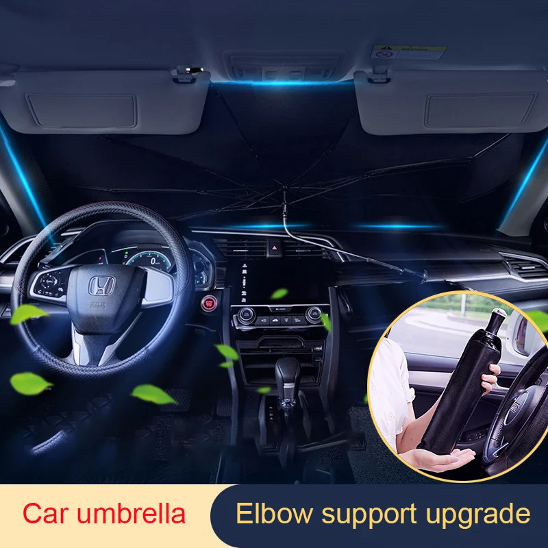 Car Sunshade Bend Window Breaker Car Sunshade Umbrella Front Glass Sunshade Sunscreen Insulation Cl