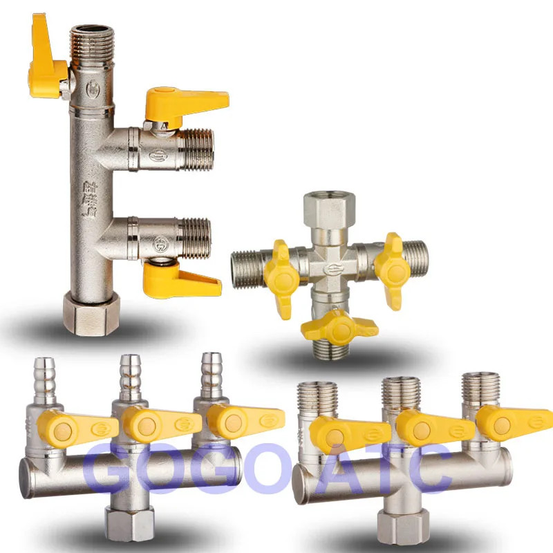 1 inlet DN15 brass valve 3 way ball valve 4 way shunt valve manual reset Natural gas valve brass an