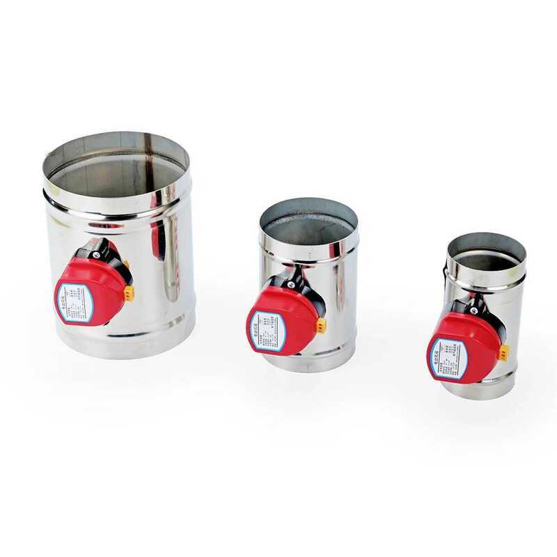 ▥ 220 V/12 V/24 V สแตนเลส 201 มอเตอร์ Damper Solenoid วาล์ว 4/5 นิ้ว Air Duct Vent 100/125 มม.