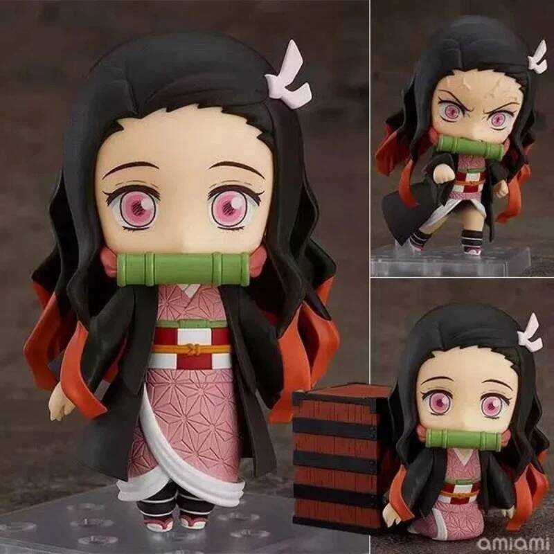C Anime Demon Slayer Nezuko Q Version Change Face Joint Mobility Action Figure PVC Model Clay Man D