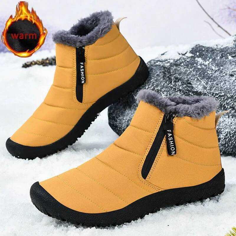 C Winter Outdoor Snow Boots Hiking Shoes Men's Ski Shoes High-Top Cotton Shoes Cold-Proof Outdoor S